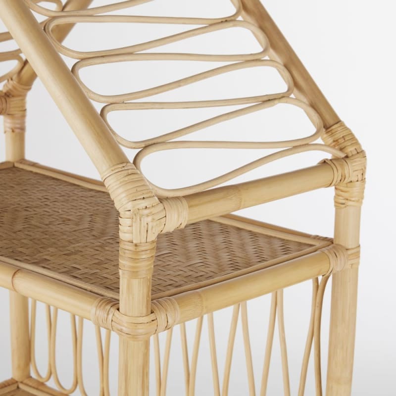 Bibliothèque maison enfant en rotin et bambou beige - miniature 3