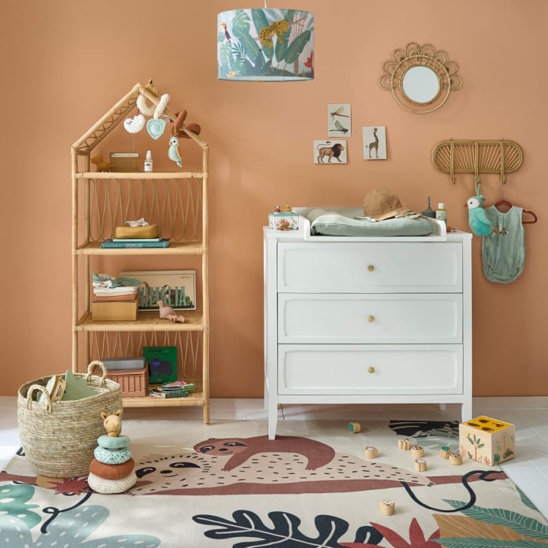 Bibliothèque maison enfant en rotin et bambou beige - miniature 7