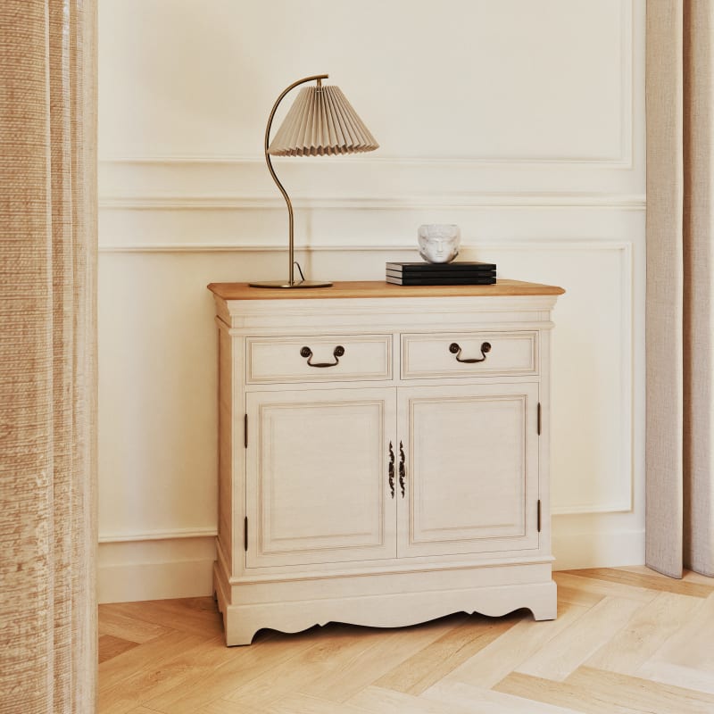 Buffet 2 portes 2 tiroirs crème L90 - miniature 4