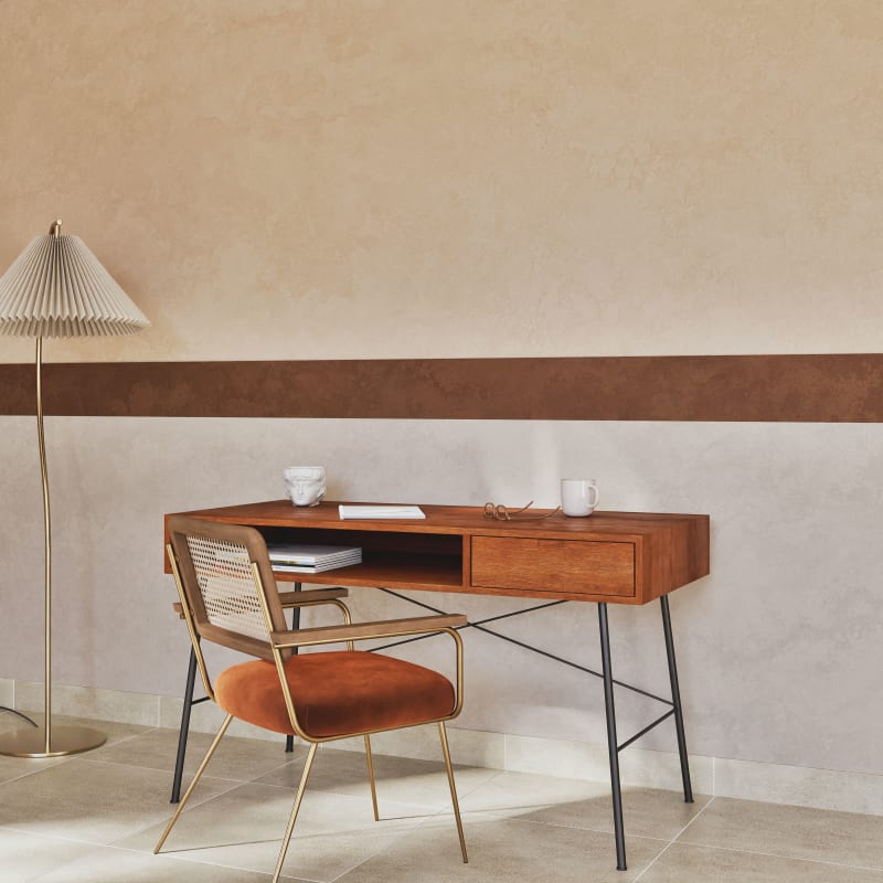 Bureau 1 tiroir en manguier massif et métal noir - miniature 6