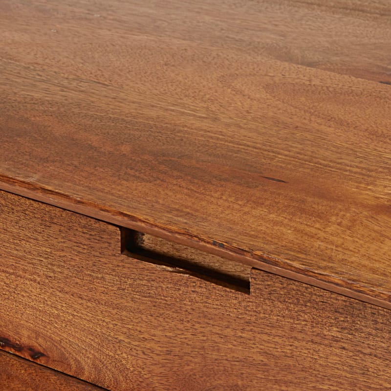 Bureau 1 tiroir en manguier massif et métal noir - miniature 4