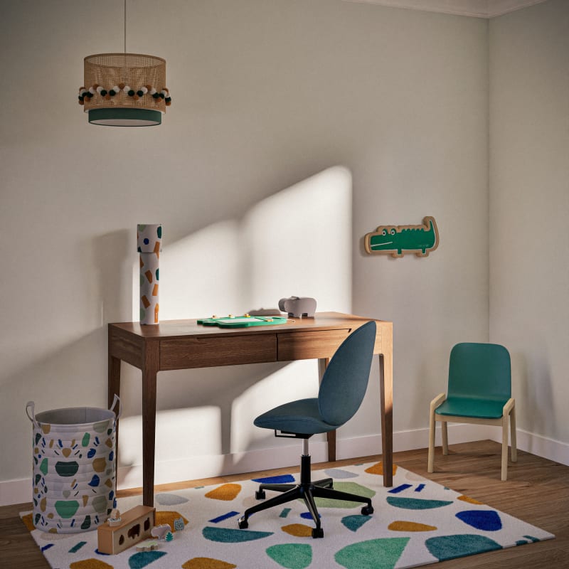 Bureau 2 tiroirs en acacia - miniature 7
