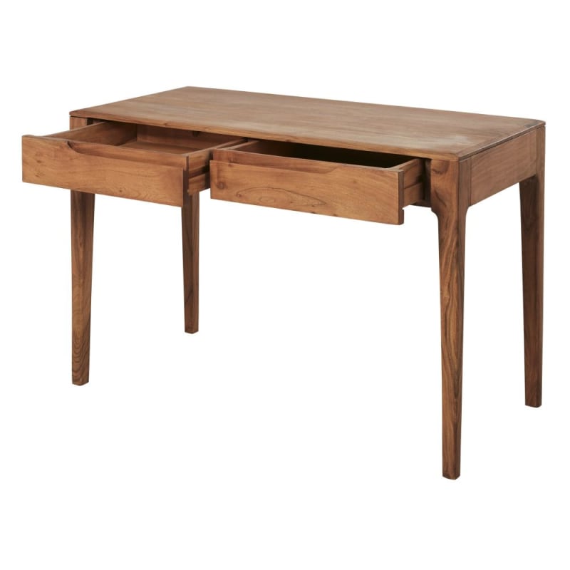 Bureau 2 tiroirs en acacia - miniature 2
