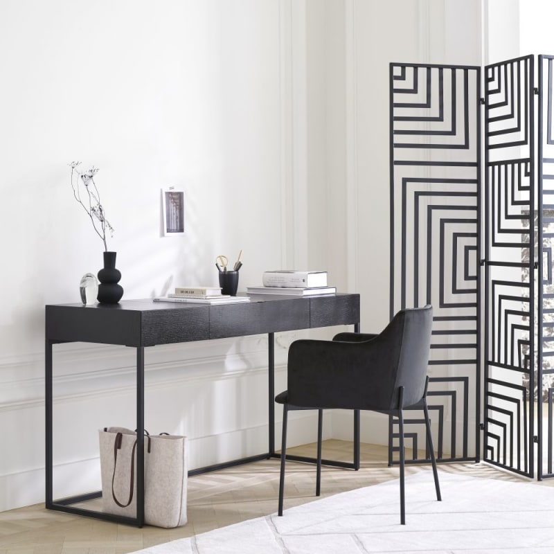 Bureau 2 tiroirs noir - miniature 16