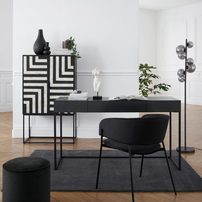 Bureau 2 tiroirs noir - miniature 8