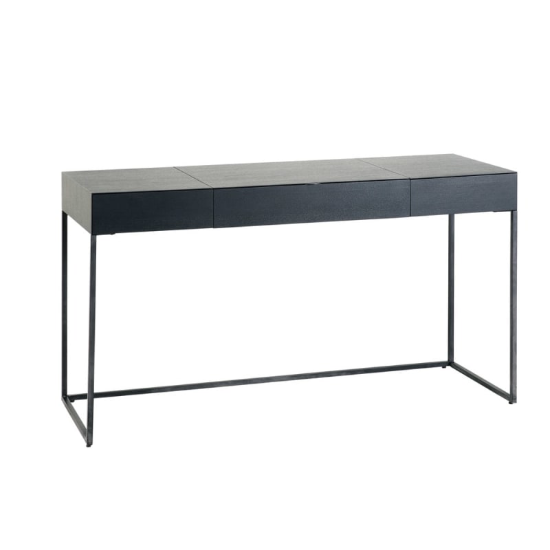 Bureau 2 tiroirs noir - miniature 3