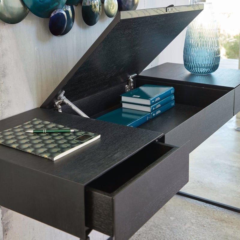 Bureau 2 tiroirs noir - miniature 11