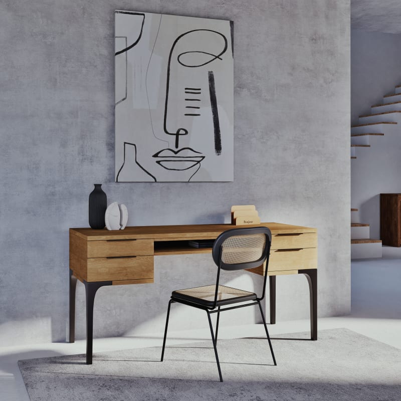 Bureau 4 tiroirs en manguier et acacia - miniature 11