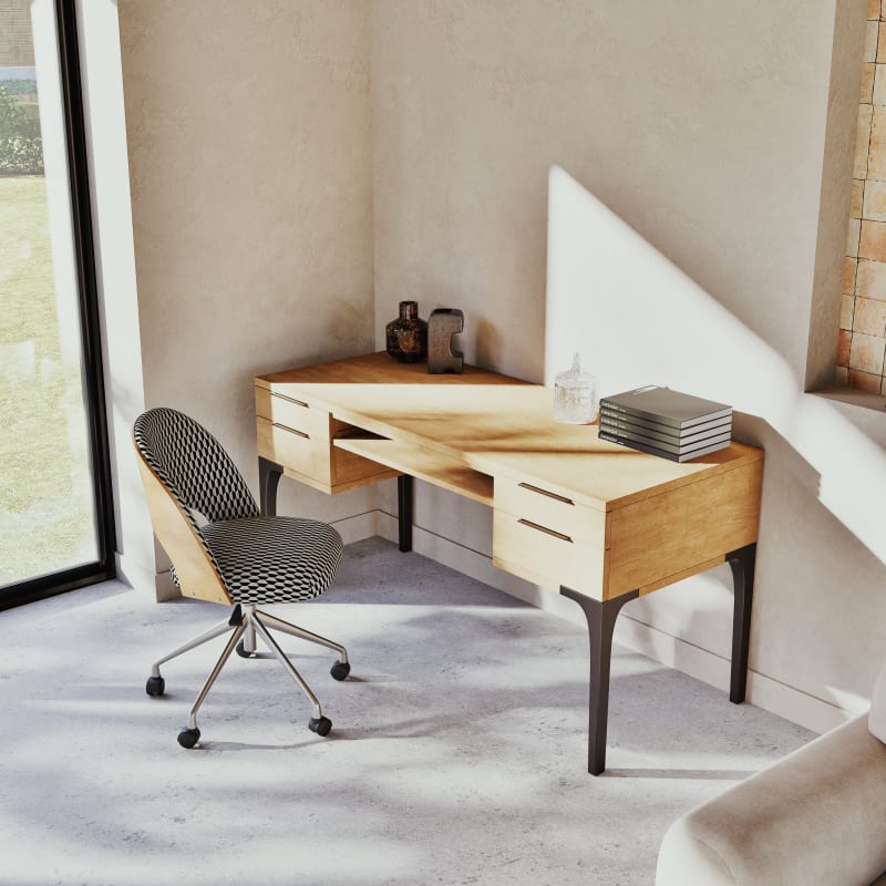 Bureau 4 tiroirs en manguier et acacia - miniature 6