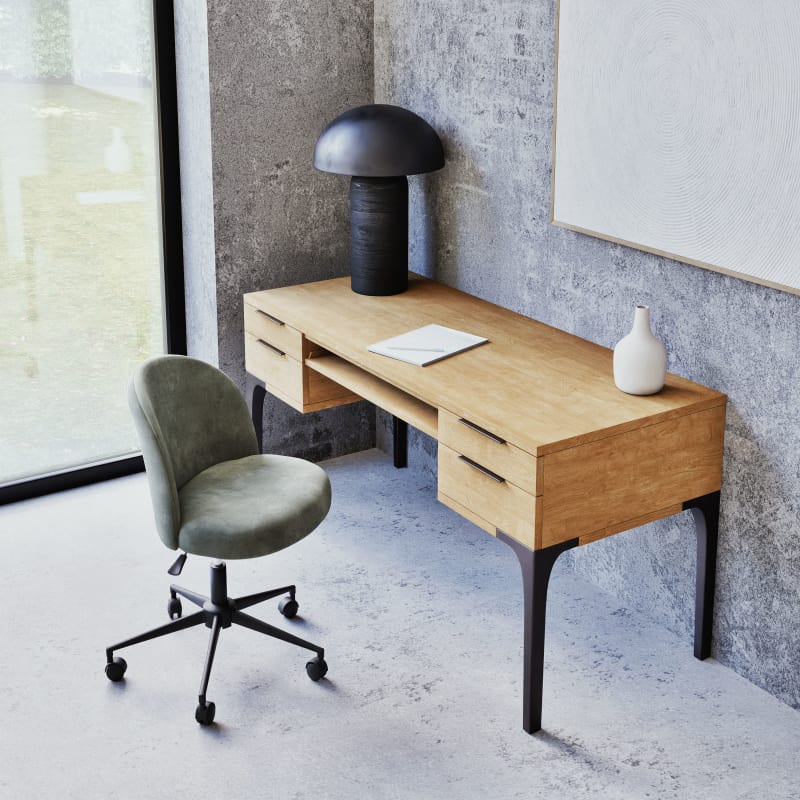 Bureau 4 tiroirs en manguier et acacia - miniature 5