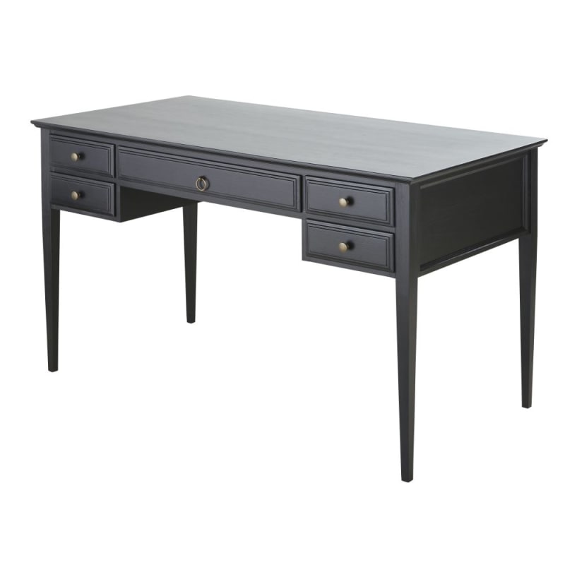 Bureau 5 tiroirs noir mat - miniature 3