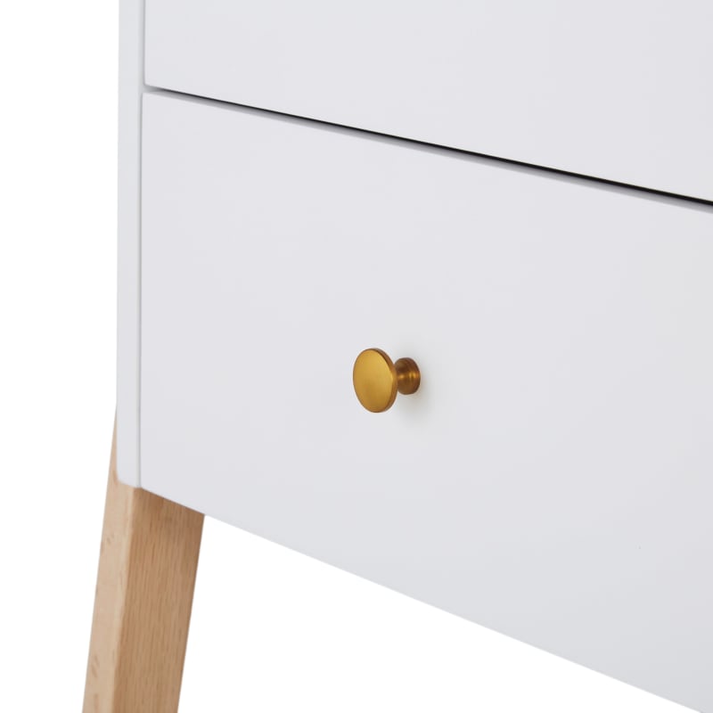 Bureau enfant 3 tiroirs écru pieds en chêne - miniature 3