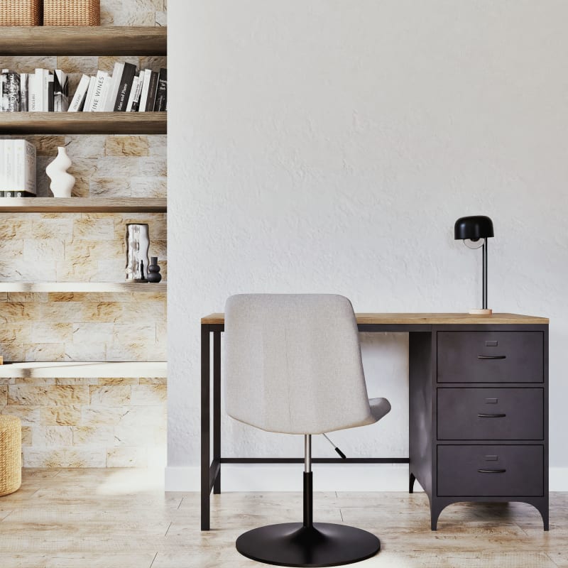 Bureau industriel 3 tiroirs en métal et bois de sapin - miniature 8