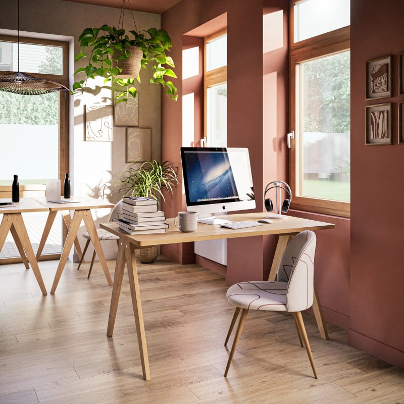 Bureau professionnel en chêne L140 - miniature 9