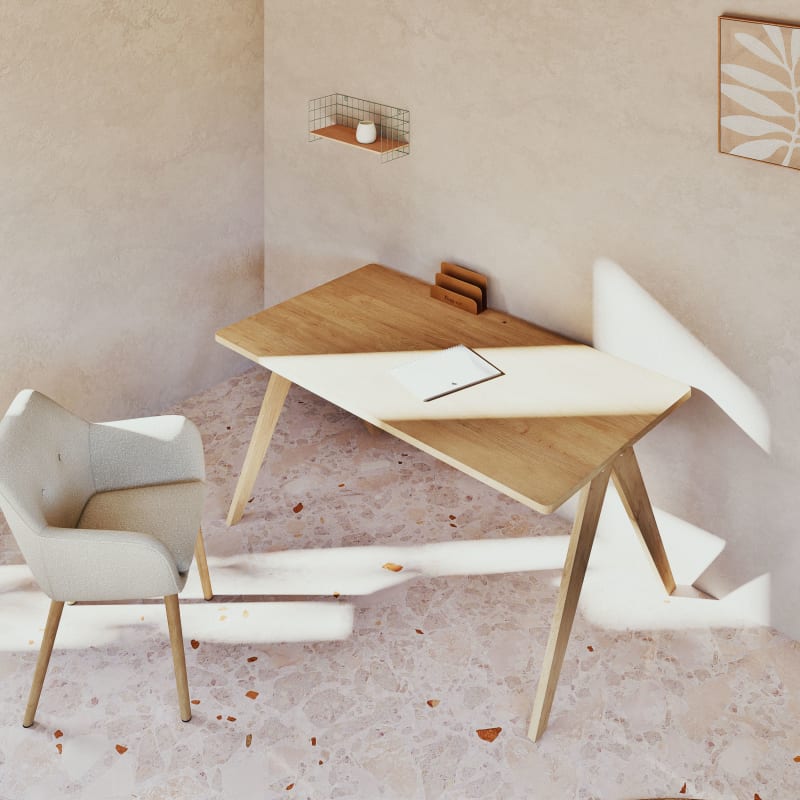 Bureau professionnel en chêne L140 - miniature 8