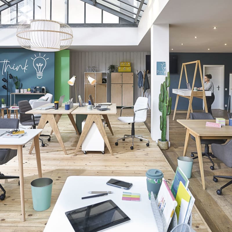 Bureau professionnel en hêtre massif blanc - miniature 7