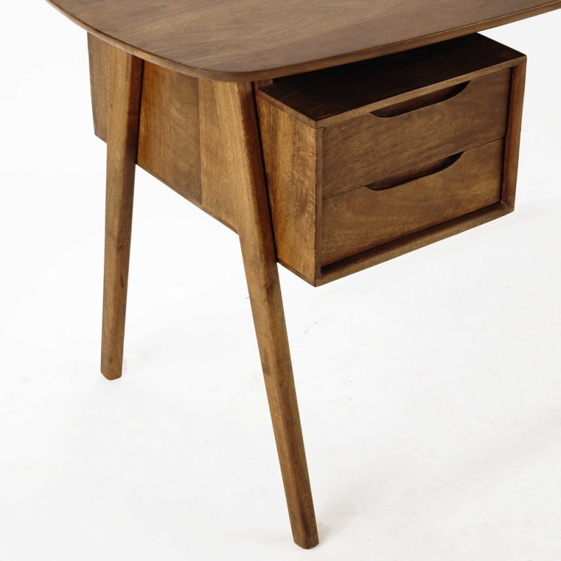 Bureau vintage en bois de manguier - miniature 5