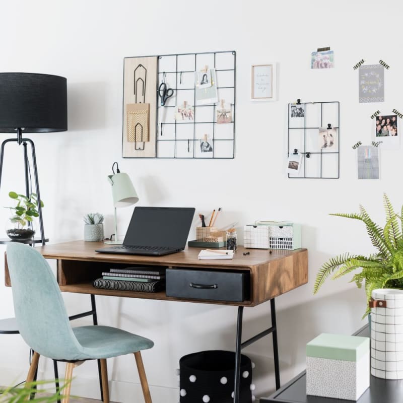 Bureau vintage en manguier massif et métal - miniature 6