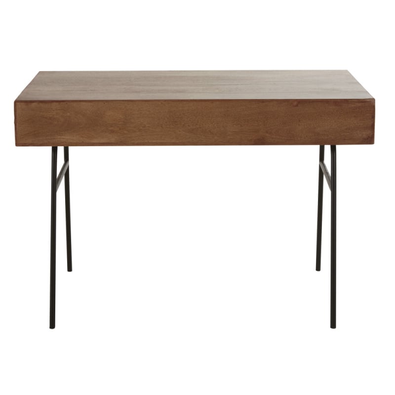 Bureau vintage en manguier massif et métal - miniature 3