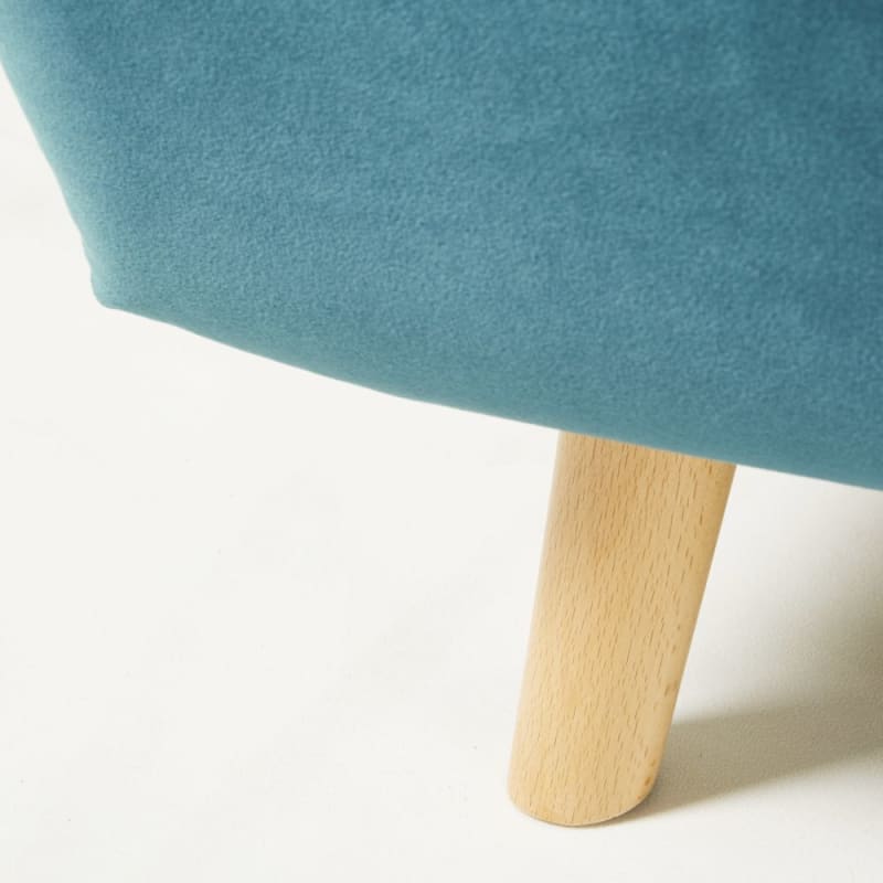 Canapé clic-clac 1 place en velours bleu pétrole - miniature 5