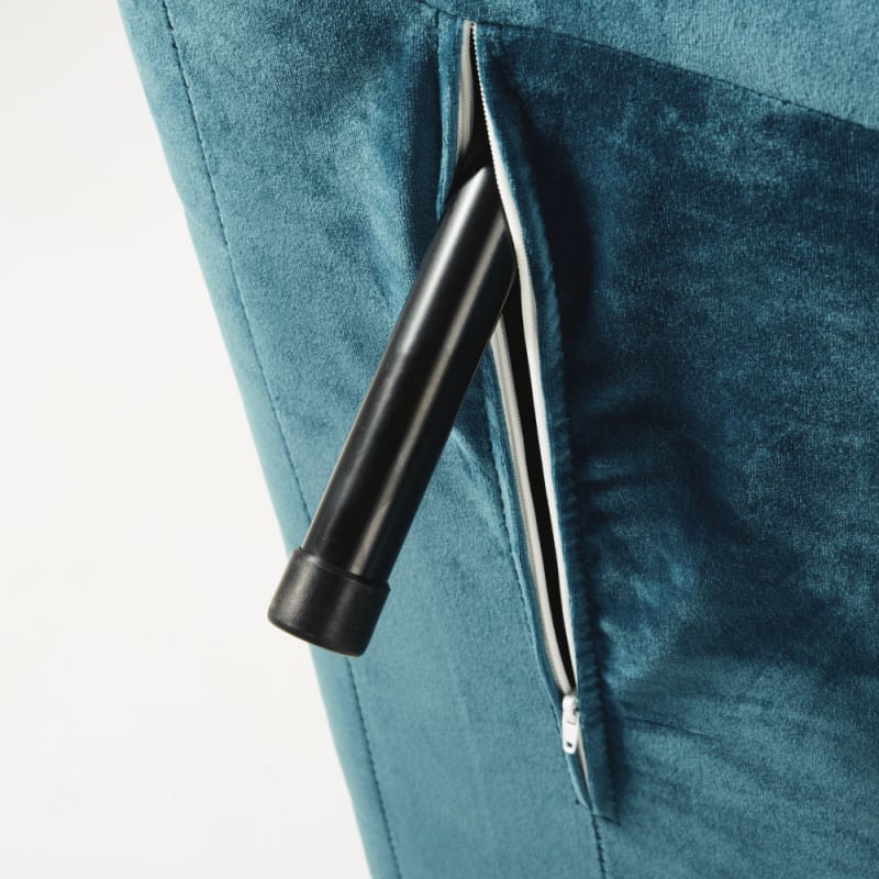 Canapé clic-clac 1 place en velours bleu pétrole - miniature 8