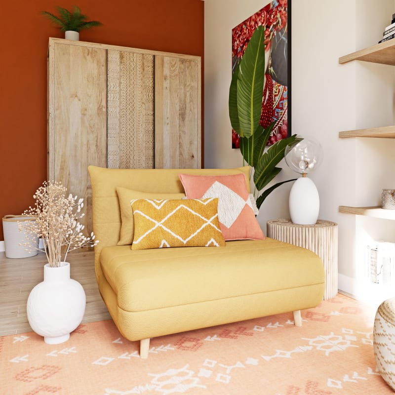 Canapé clic-clac 1 place jaune moutarde - miniature 10