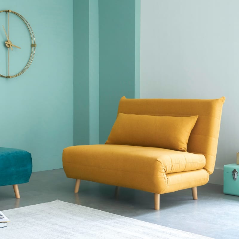 Canapé clic-clac 1 place jaune moutarde - miniature 12