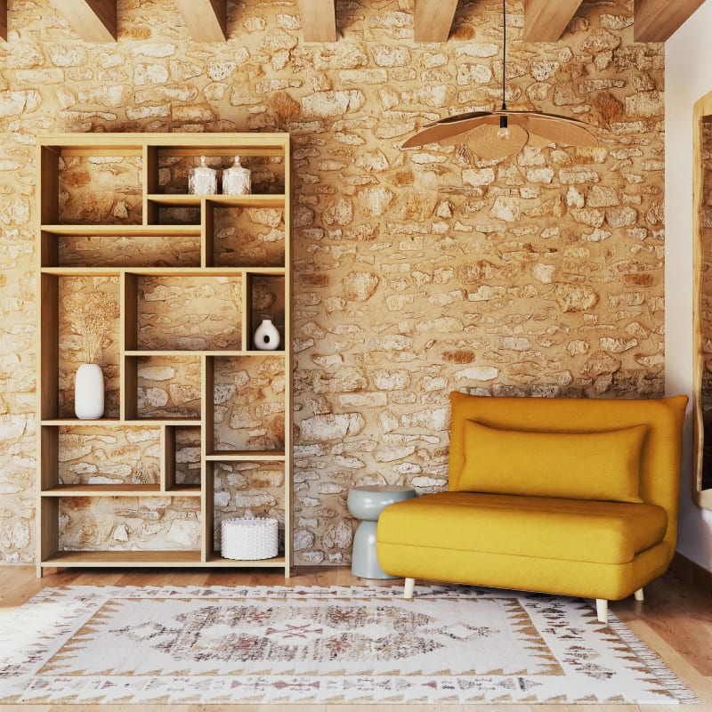 Canapé clic-clac 1 place jaune moutarde - miniature 11