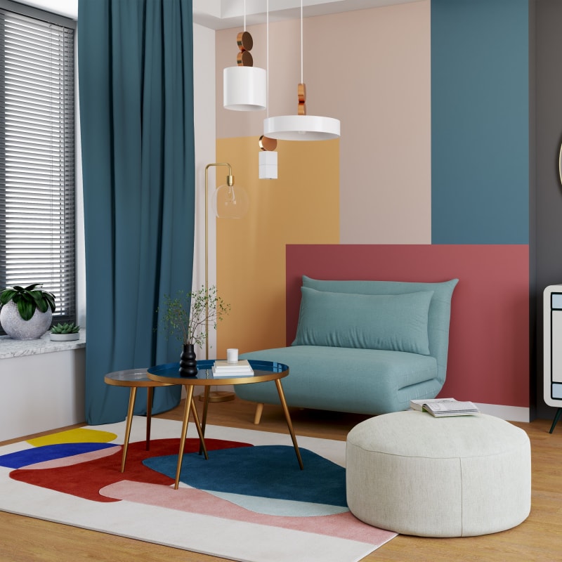 Canapé clic-clac 1 place vert d'eau - miniature 11