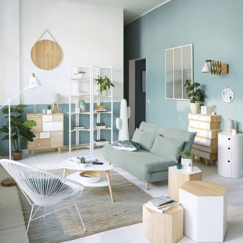 Canapé clic-clac 2 places en velours bleu pétrole - miniature 10