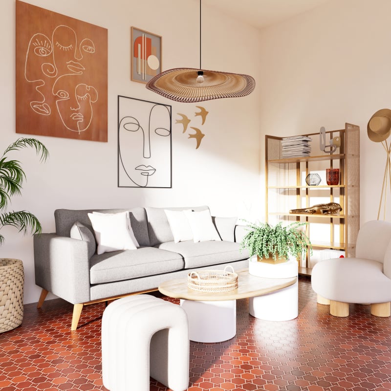 Canapé convertible style scandinave 3/4 places gris clair - miniature 8