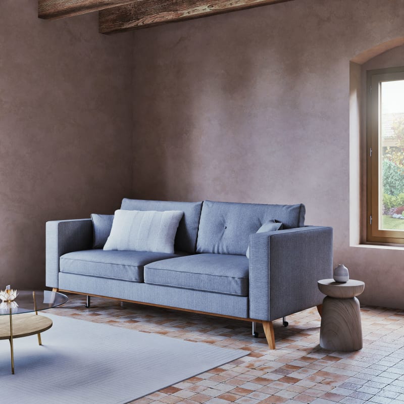 Canapé convertible style scandinave 3/4 places gris clair - miniature 7