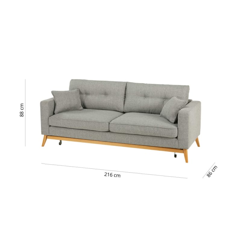 Canapé convertible style scandinave 3/4 places gris clair - miniature 4