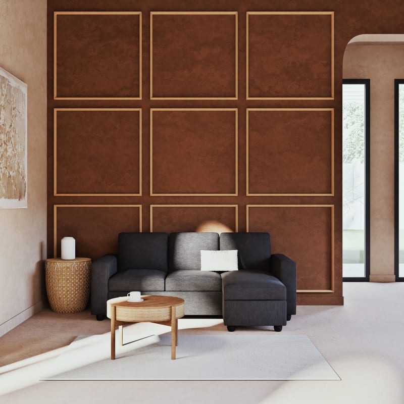 Canapé d'angle 3 places gris anthracite - miniature 3