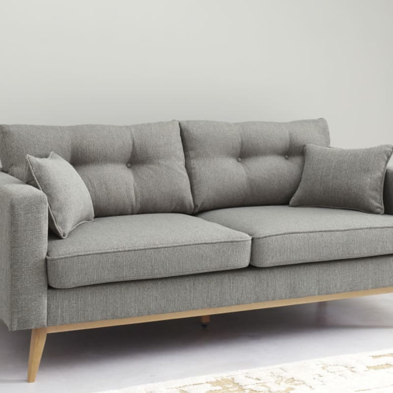 Canapé style scandinave 3 places gris clair - miniature 8