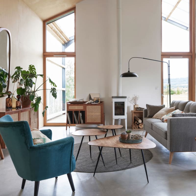 Canapé style scandinave 3 places gris clair - miniature 9