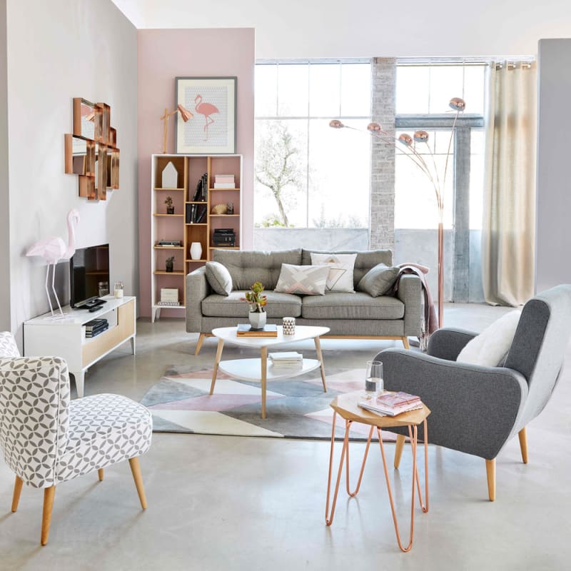 Canapé style scandinave 3 places gris clair - miniature 7