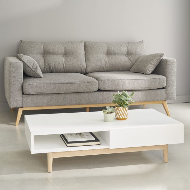 Canapé style scandinave 3 places gris clair - miniature 6