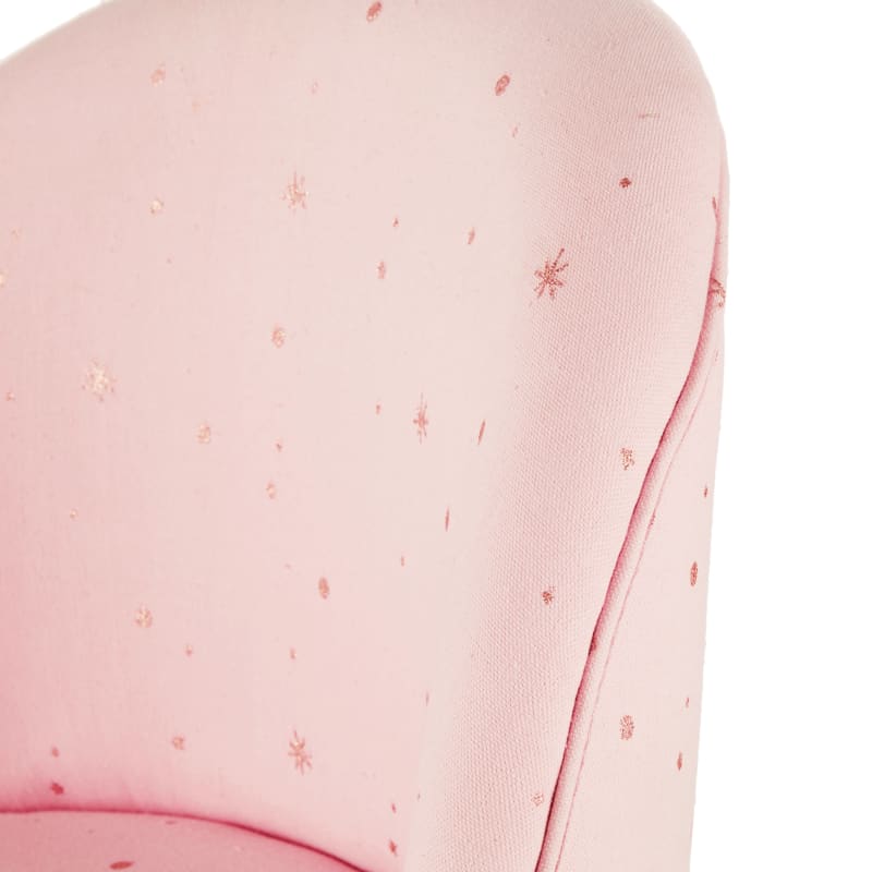 Chaise de bureau enfant réglable à roulettes coloris laiton et rose - miniature 3