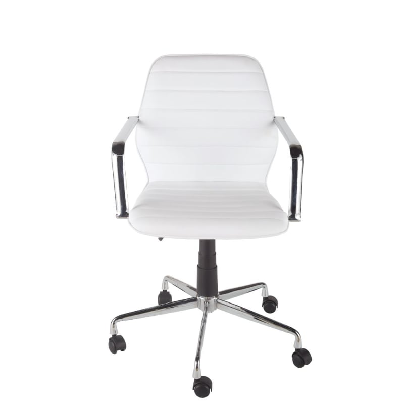Chaise de bureau professionnelle en textile enduit blanc - miniature 2