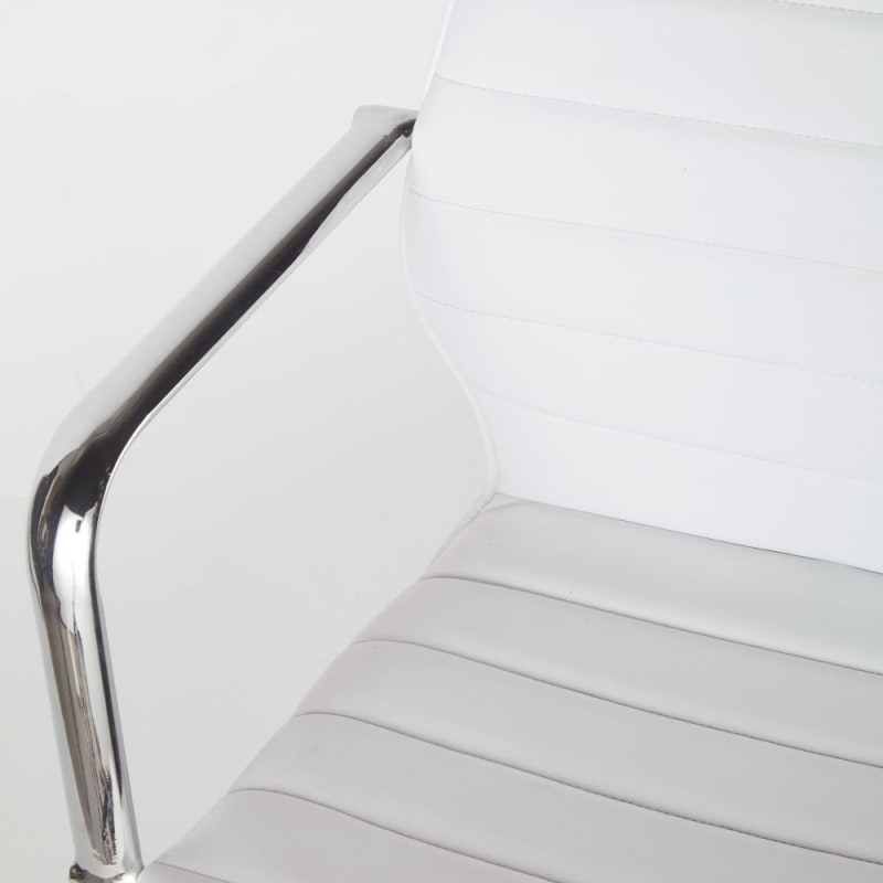 Chaise de bureau professionnelle en textile enduit blanc - miniature 4