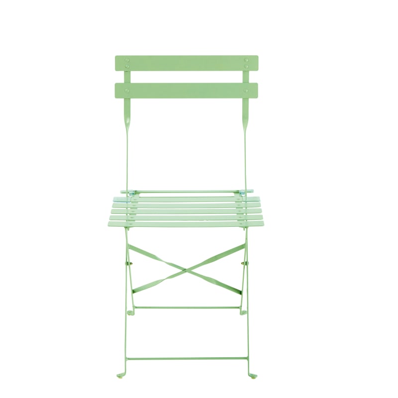 Chaises pliantes de jardin en acier vert d'eau (x2) - miniature 3