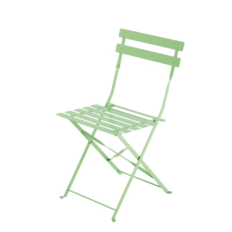 Chaises pliantes de jardin en acier vert d'eau (x2) - miniature 2