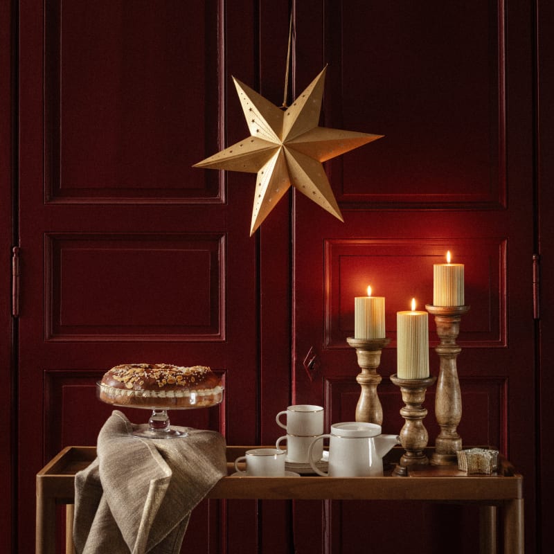 Chemin de table en coton beige paillettes dorées 45x150 - miniature 4