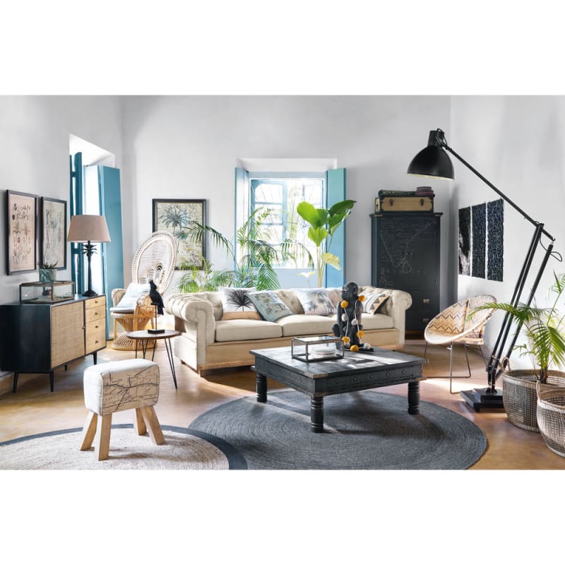 Déco de jardin singe en résine noire H56 - miniature 9