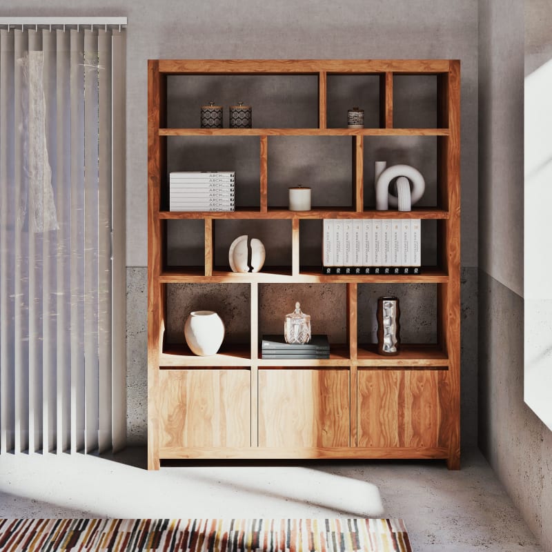 Étagère 3 portes en sheesham massif - miniature 8
