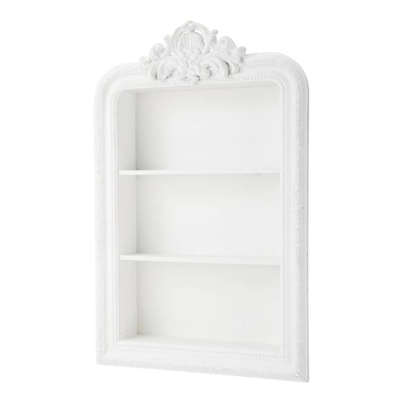 Étagère blanche à moulures