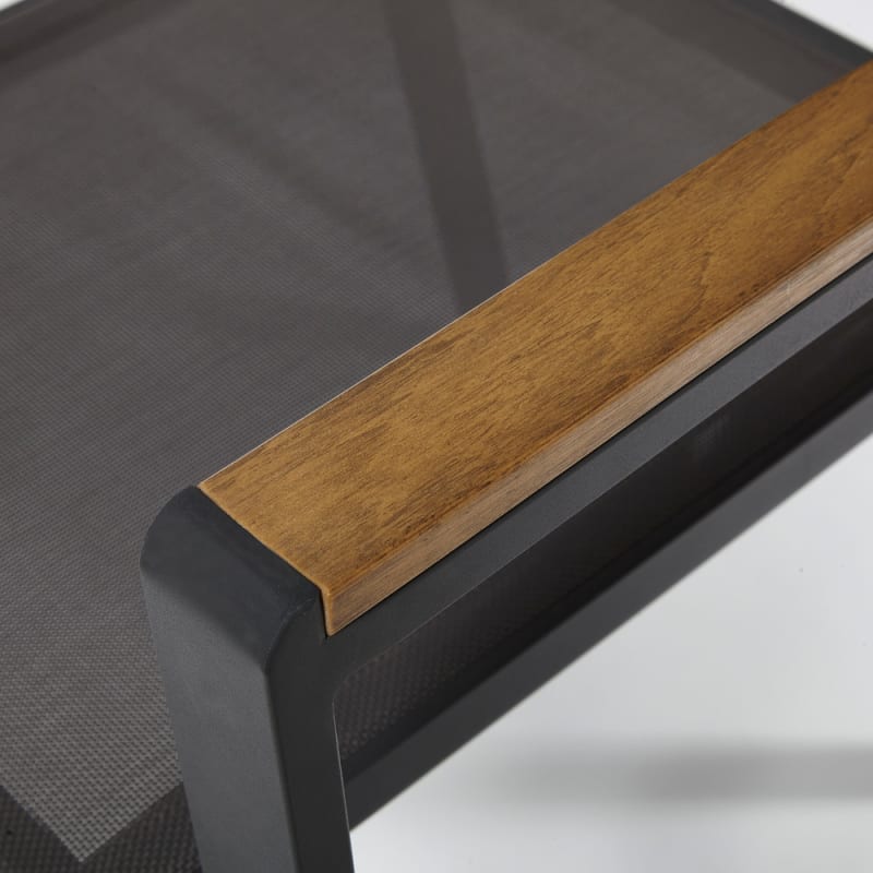 Fauteuil à dîner de jardin en aluminium gris anthracite - miniature 4