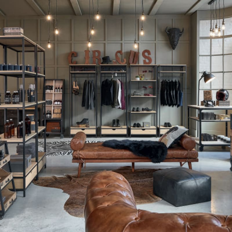 Fauteuil de bureau en textile enduit marron vieilli - miniature 7