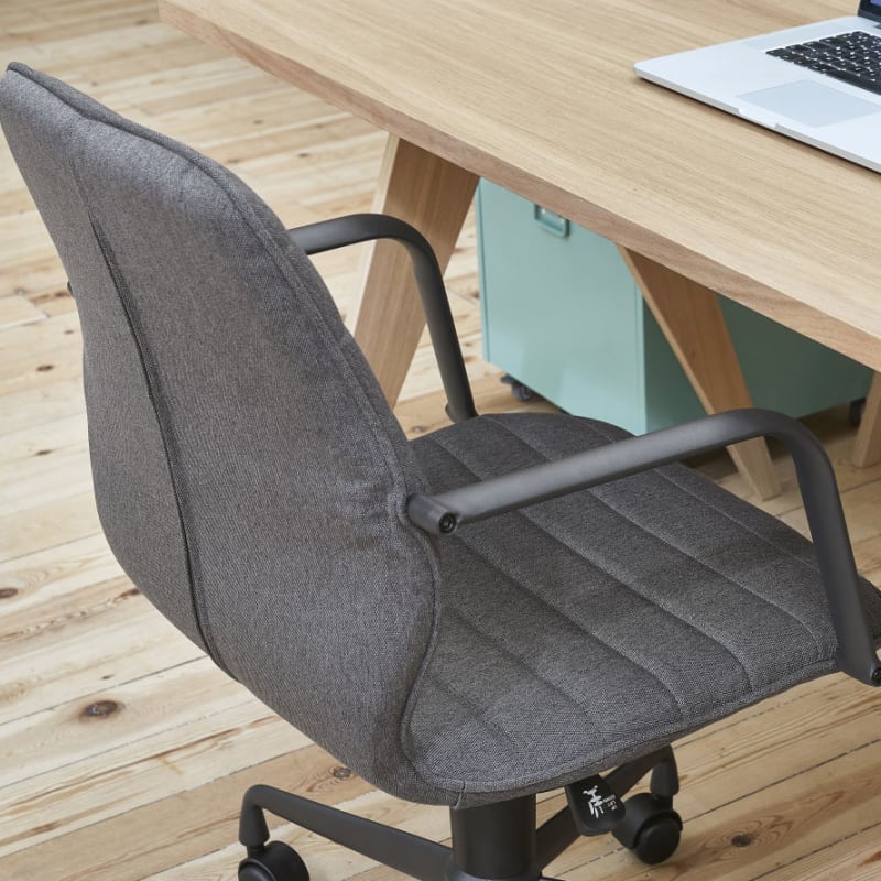 Fauteuil de bureau réglable à roulettes gris anthracite - miniature 6